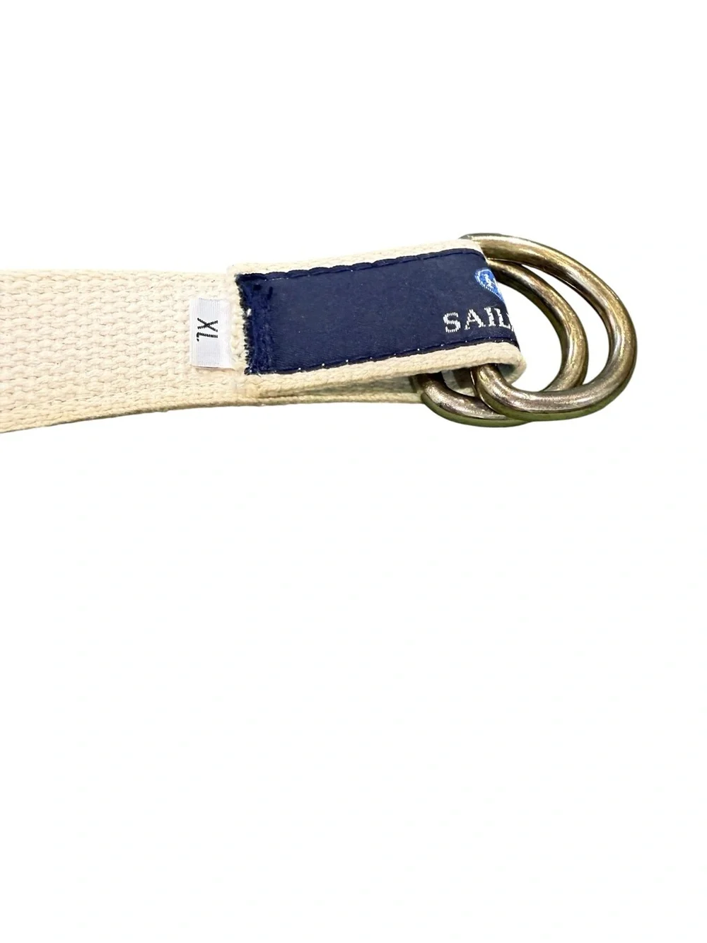 White Canvas D-Ring Belt